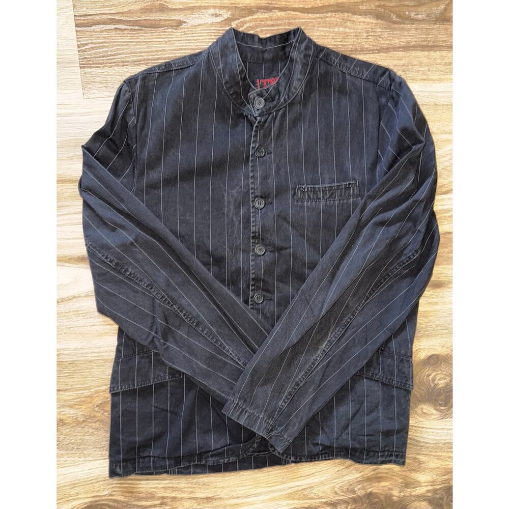 Tripp NYC Black Pinstripe Button Blazer Jacket Y2K Goth Punk Daangoodman - XL